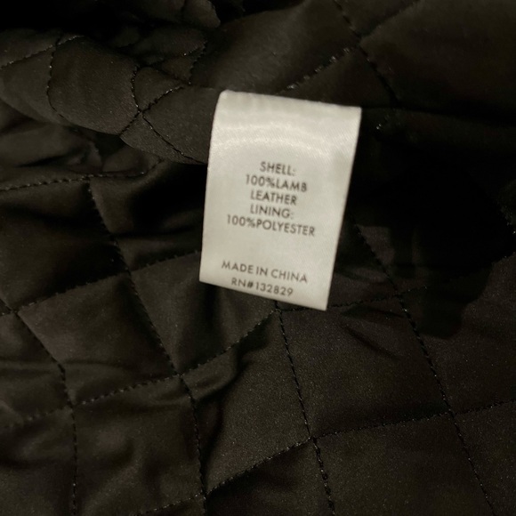 MBD ~ Colorblock Lamb Leather Jacket - Black, White, and Blue - Picture 6 of 6